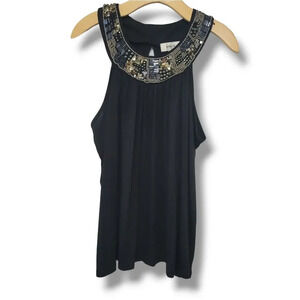 Kikit women's black embellished pullover blouse  - xl